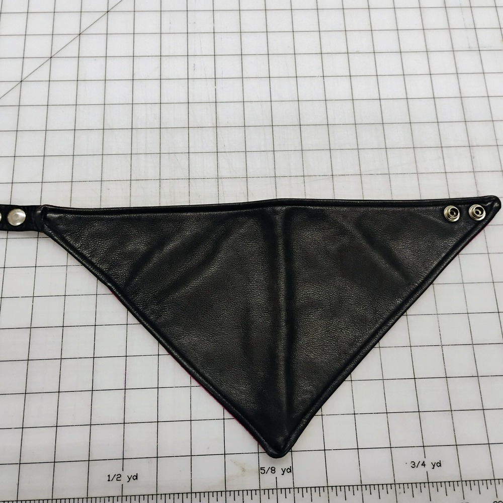 Motorcycle Leather Bandana Collar For Small Dog Adjustable